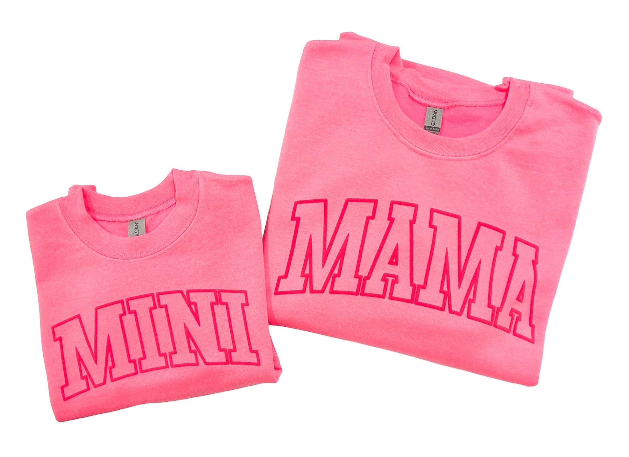 Neon Pink Puff Vinyl Mama/Mini Sweatshirt – Cutie Pie Designs