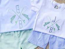 Load image into Gallery viewer, Fishing Monogram Tee (bubble or onesie available)
